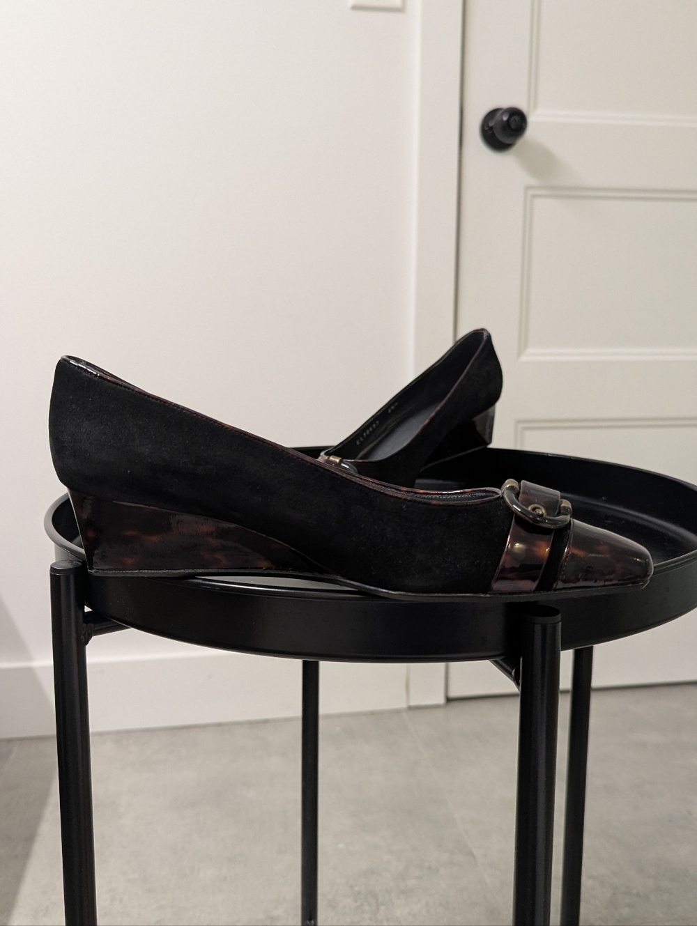 Stuart Weitzman Vintage Tortoise Cap Toe Wedge Pumps Suede 6.5 Made in Spain - Picture 5 of 8